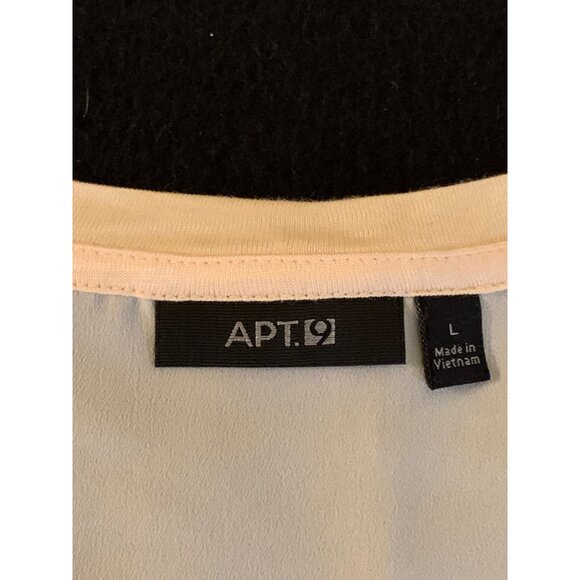 APT.9 Womens Cream Lace Trim T-Shirt Size Large - Picture 2 of 11